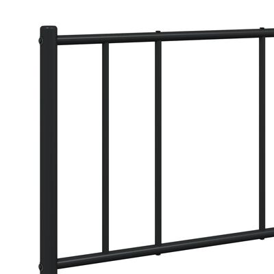 vidaXL Metal Bed Frame without Mattress with Headboard Black 135x190 cm Double