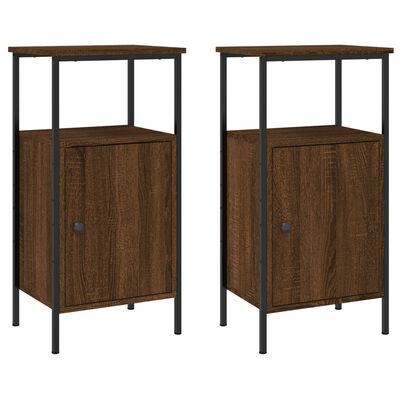 vidaXL Bedside Cabinets 2 pcs Brown Oak 41x31x80 cm Engineered Wood