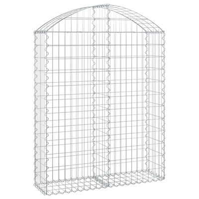 vidaXL Arched Gabion Basket 100x30x120/140 cm Galvanised Iron