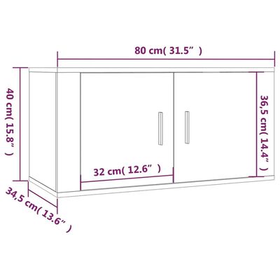 vidaXL 3 Piece TV Cabinet Set White Engineered Wood