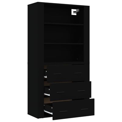 vidaXL Highboard Black Engineered Wood