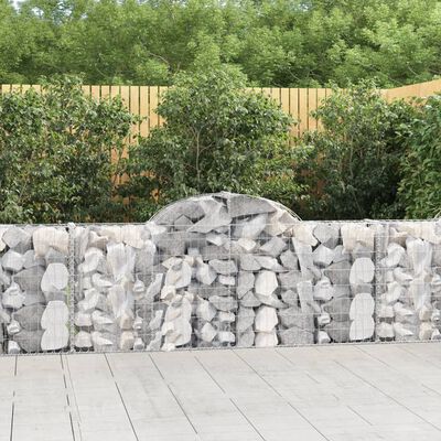 vidaXL Arched Gabion Baskets 10 pcs 200x30x80/100 cm Galvanised Iron