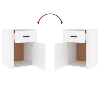 vidaXL Bedside Cabinet White 50x36x60 cm Engineered Wood