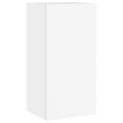 vidaXL TV Wall Cabinet with LED Lights White 40.5x35x80 cm