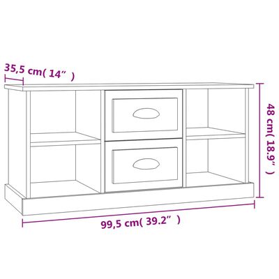 vidaXL TV Cabinet Black 99.5x35.5x48 cm Engineered Wood