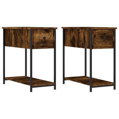 vidaXL Bedside Cabinets 2 pcs Smoked Oak 30x60x60 cm Engineered Wood