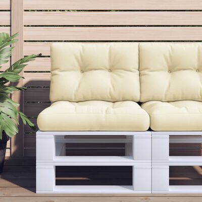 vidaXL Pallet Cushions 2 pcs Cream Fabric