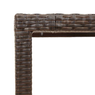 vidaXL Garden Table Brown 90x90x75 cm Poly Rattan