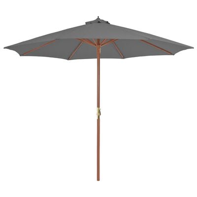 vidaXL Garden Parasol with Wooden Pole 300 cm Anthracite