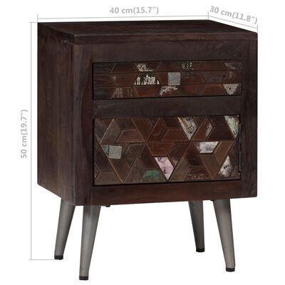 vidaXL Bedside Cabinet Solid Reclaimed Wood 40x30x50 cm