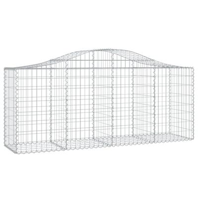 vidaXL Arched Gabion Baskets 12 pcs 200x50x80/100 cm Galvanised Iron