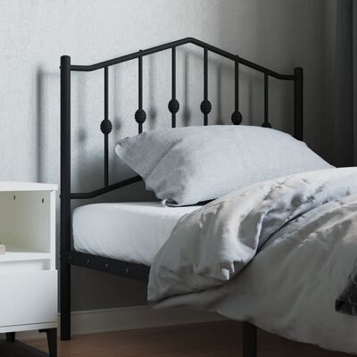 vidaXL Metal Headboard Black 90 cm