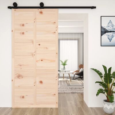vidaXL Barn Door 100x1.8x214 cm Solid Wood Pine
