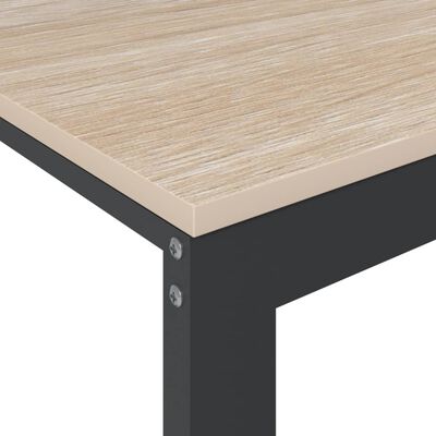 vidaXL Computer Desk Black and Oak 110x60x73 cm Engineered Wood