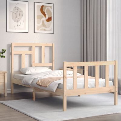 vidaXL Bed Frame without Mattress Single Solid Wood Pine