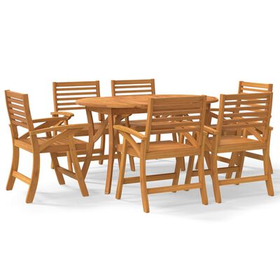 vidaXL 7 Piece Garden Dining Set Solid Wood Acacia