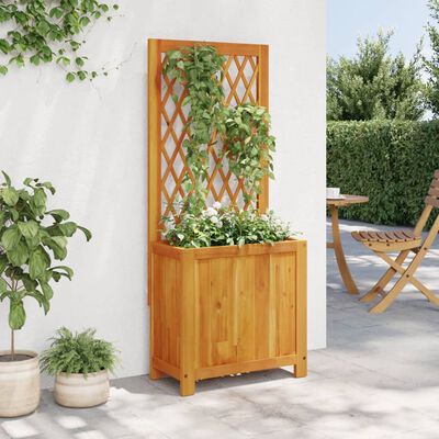 vidaXL Planter with Trellis 55x29.5x132 cm Solid Wood Acacia