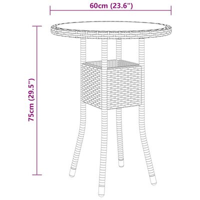 vidaXL 3 Piece Garden Bistro Set Poly Rattan Grey