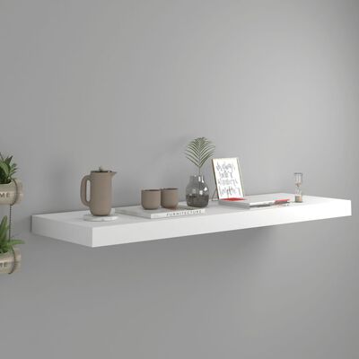 vidaXL Floating Wall Shelf White 80x23.5x3.8 cm MDF