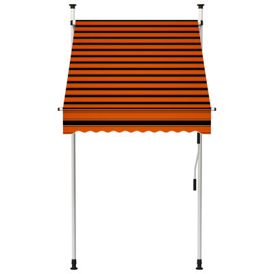 vidaXL Manual Retractable Awning 150 cm Orange and Brown