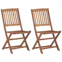 vidaXL Folding Outdoor Chairs 2 pcs Solid Acacia Wood