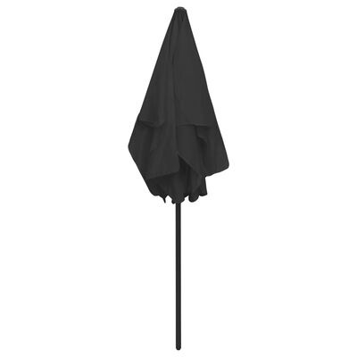 vidaXL Beach Parasol Black 180x120 cm