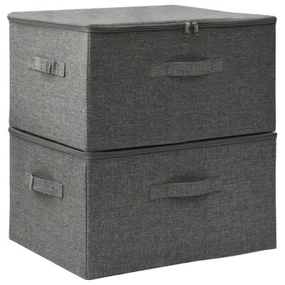 vidaXL Storage Boxes 2 pcs Fabric 43x34x23 cm Anthracite