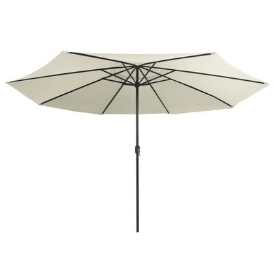 vidaXL Garden Parasol with Metal Pole 390 cm Sand White