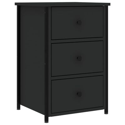 vidaXL Bedside Cabinet Black 40x36x60 cm Engineered Wood