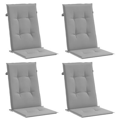 vidaXL Garden Highback Chair Cushions 4 pcs Grey 120x50x3 cm Fabric