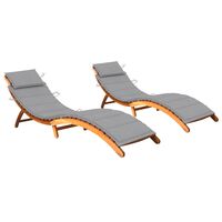 vidaXL Sun Loungers 2 pcs with Cushions Solid Wood Acacia