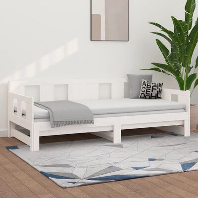 vidaXL Pull-out Day Bed without Mattress White 2x(90x190) cm