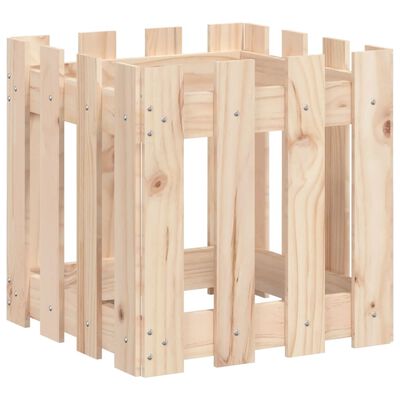 vidaXL Garden Planter with Fence Design 40x40x40 cm Solid Wood Pine