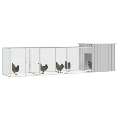vidaXL Chicken Cage Grey 400x91x100 cm Galvanised Steel