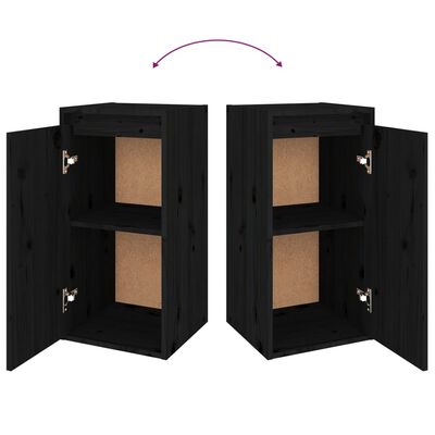 vidaXL TV Cabinets 4 pcs Black Solid Wood Pine