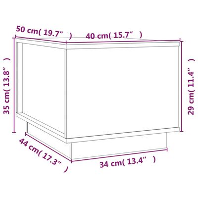 vidaXL Coffee Table 40x50x35 cm Solid Wood Pine