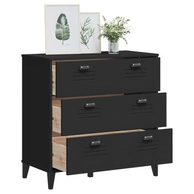 vidaXL Drawer Cabinet VIKEN Black Engineered Wood