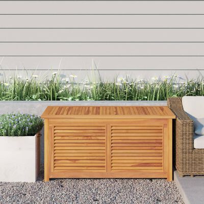 vidaXL Garden Storage Box with Bag 114x50x58 cm Solid Wood Teak