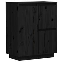 vidaXL Sideboard Black 60x34x75 cm Solid Wood Pine