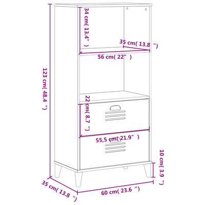 vidaXL Bookcase VIKEN Black 60x35x123 cm Engineered Wood