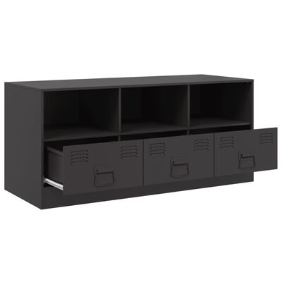 vidaXL TV Cabinet Black 99x39x44 cm Steel