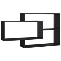 vidaXL Wall Shelves High Gloss Black 104x20x58.5 cm Engineered Wood