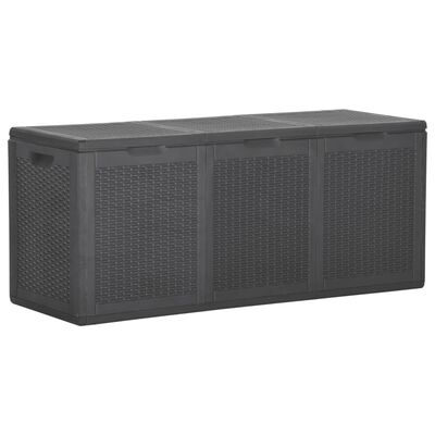 vidaXL Garden Storage Box 270L Black PP Rattan