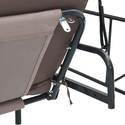 vidaXL Garden Swing Bench with Canopy Coffee Brown Steel