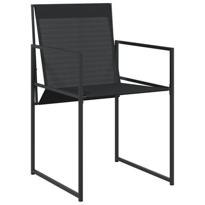 vidaXL Garden Chairs 4 pcs Black Steel and Textilene