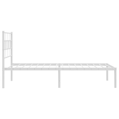 vidaXL Metal Bed Frame without Mattress with Headboard White 107x203 cm