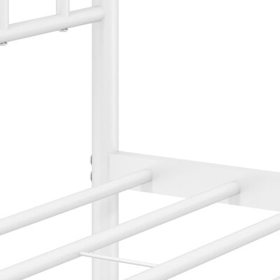 vidaXL Metal Bed Frame without Mattress with Footboard White 107x203 cm