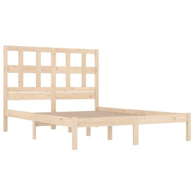 vidaXL Bed Frame without Mattress 135x190 cm Double Solid Wood Pine