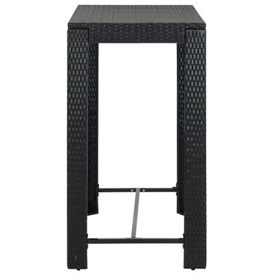 vidaXL 5 Piece Outdoor Bar Set with Cushions Poly Rattan Black