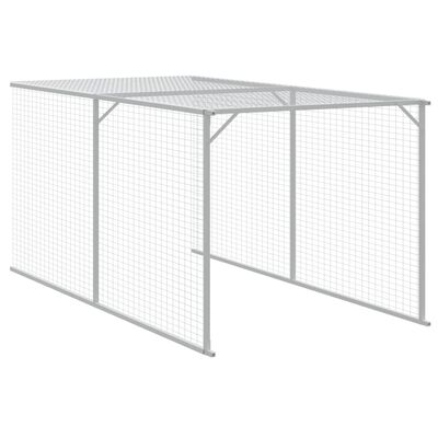 vidaXL Chicken Cage with Run Light Grey 110x609x110 cm Galvanised Steel